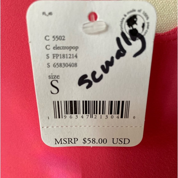 NWT FP Intimately “Keep it Sleek V Neck Thong” Salmon Bodysuit Sm Electr… - Picture 8 of 15